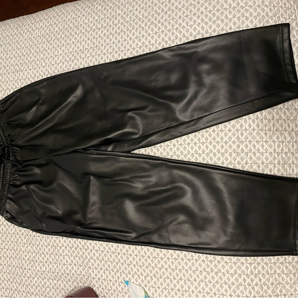 Black Faux Leather Pants
